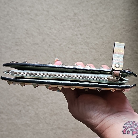 Valentino Garavani Cream, Yellow, Green and Brown Studded Wallet - Picture 6 of 9